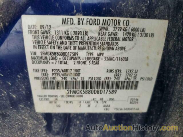 FORD FLEX SE, 2FMGK5B80DBD17589