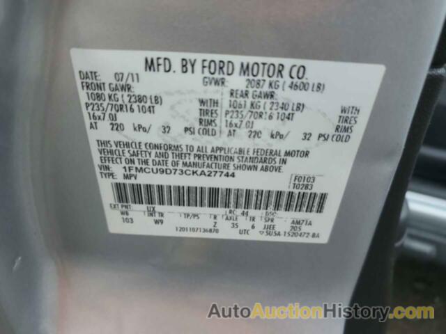 FORD ESCAPE XLT, 1FMCU9D73CKA27744