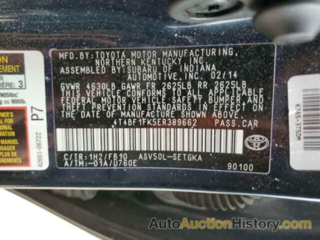 TOYOTA CAMRY L, 4T4BF1FK5ER389662