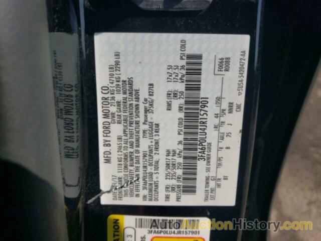 FORD FUSION SE HYBRID, 3FA6P0LU4JR157901