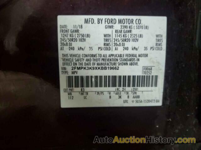 FORD EDGE TITANIUM, 2FMPK3K9XKBB19662