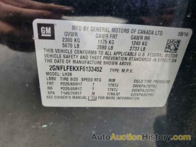 CHEVROLET EQUINOX LT, 2GNFLFEKXF6133452