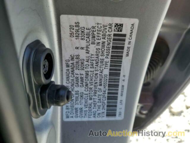 HONDA CIVIC LX, 2HGFC2F64LH553230