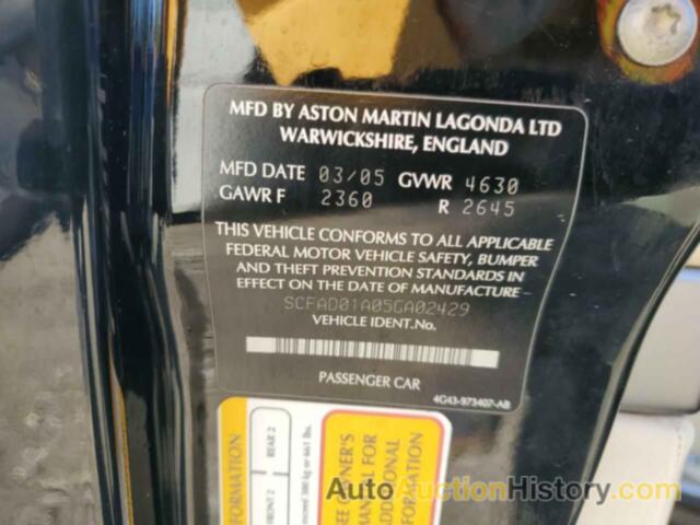 ASTON MARTIN ALL MODELS, SCFAD01A05GA02429