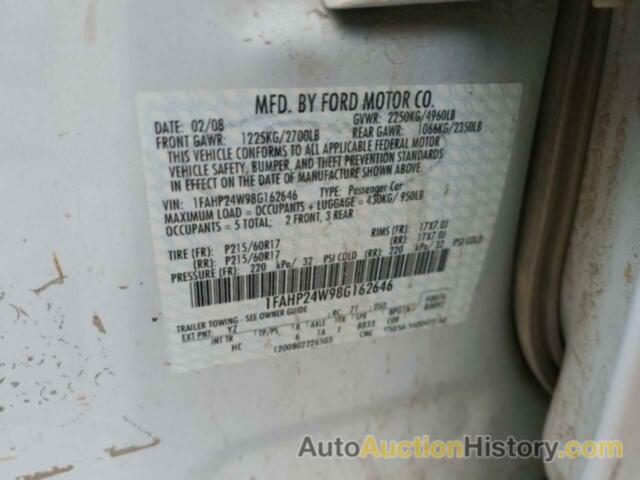 FORD TAURUS SEL, 1FAHP24W98G162646