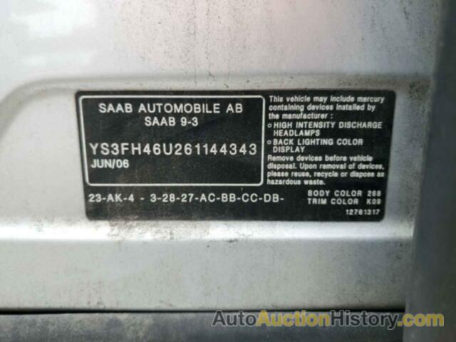 SAAB 9 3 AERO, YS3FH46U261144343