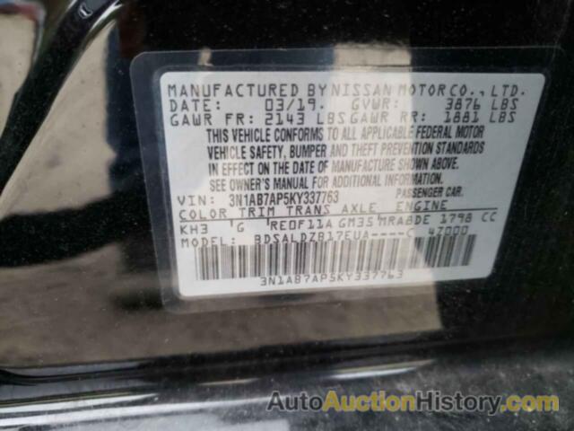 NISSAN SENTRA S, 3N1AB7AP5KY337763