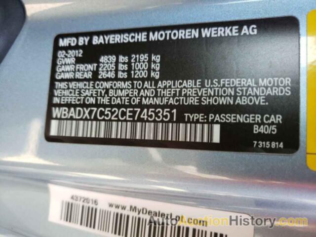 BMW 3 SERIES I, WBADX7C52CE745351