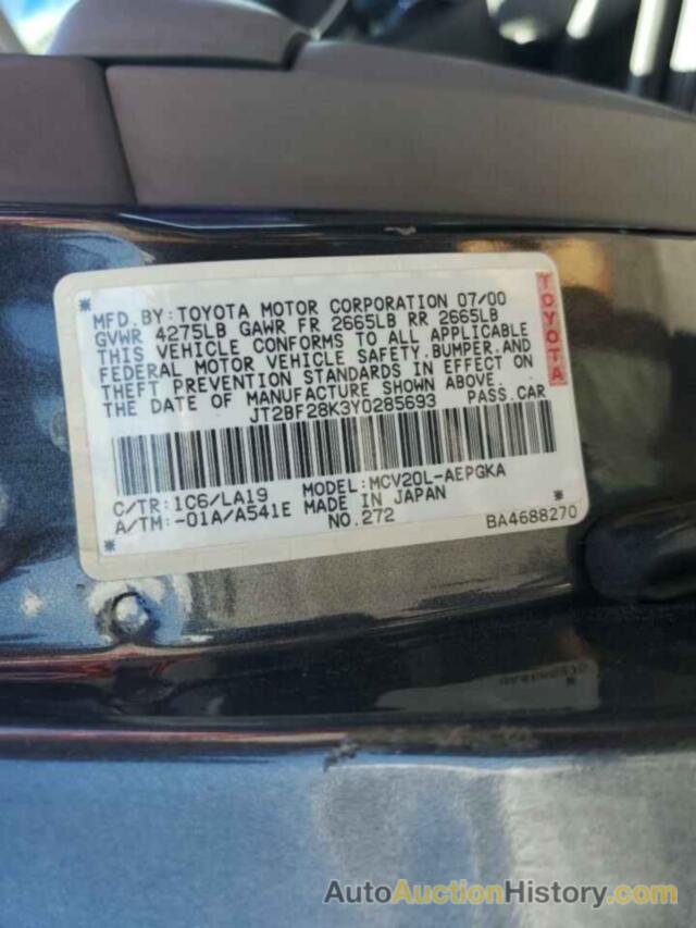 TOYOTA CAMRY LE, JT2BF28K3Y0285693