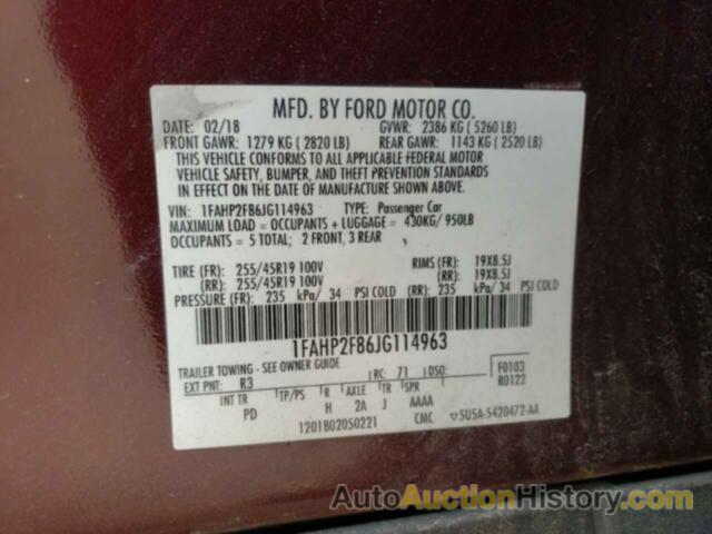 FORD TAURUS LIMITED, 1FAHP2F86JG114963