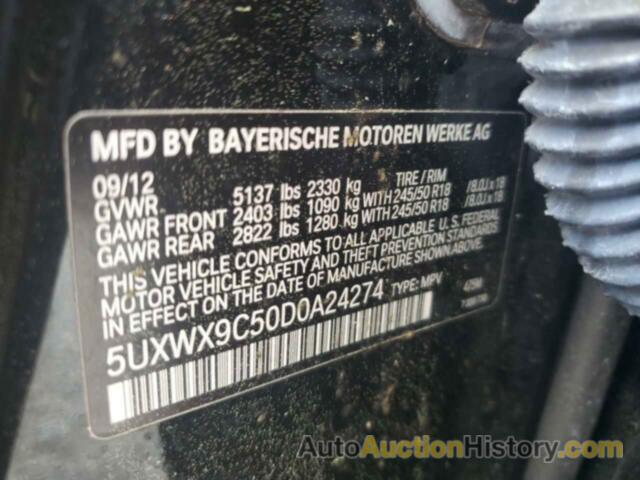 BMW X3 XDRIVE28I, 5UXWX9C50D0A24274