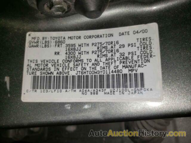 LEXUS LX470 470, JT6HT00W3Y0114480