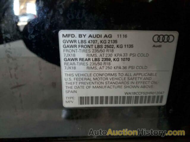 AUDI Q3 PREMIUM, WA1BCCFS2HR012047