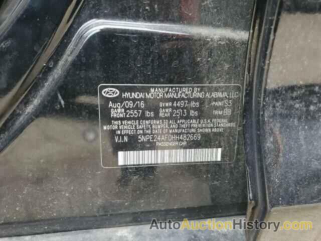 HYUNDAI SONATA SE, 5NPE24AF0HH482669