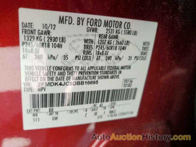 FORD EDGE SEL, 2FMDK4JC9DBB16695