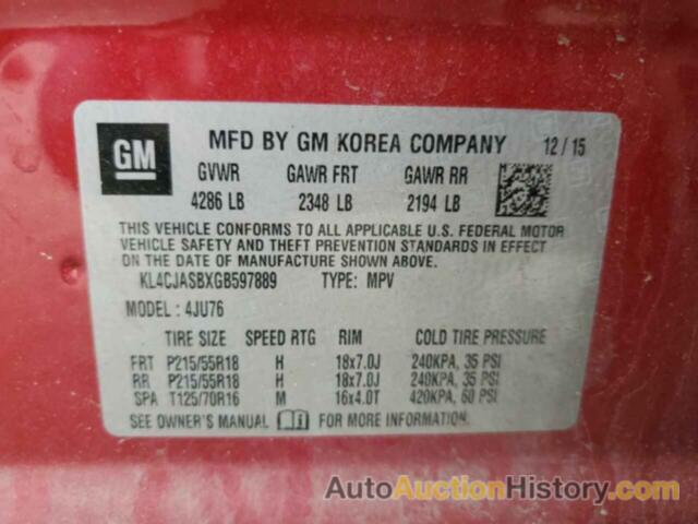 BUICK ENCORE, KL4CJASBXGB597889