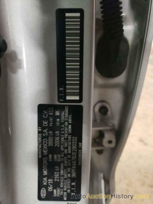 KIA FORTE LX, 3KPFK4A78JE280332