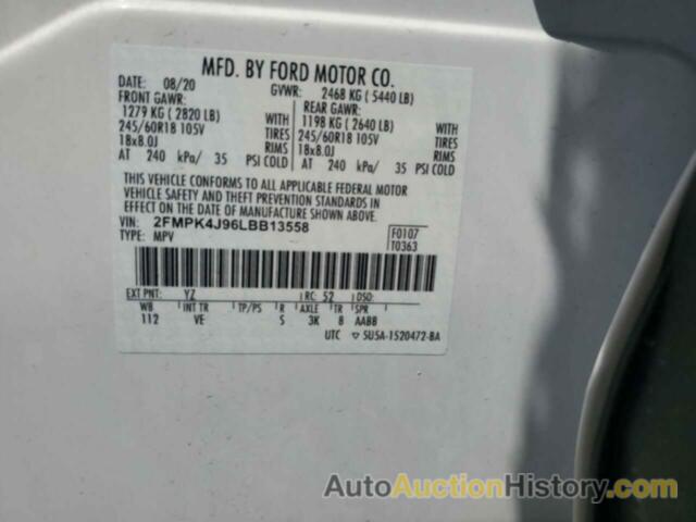 FORD EDGE SEL, 2FMPK4J96LBB13558