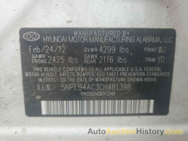 HYUNDAI SONATA GLS, 5NPEB4AC3CH481398