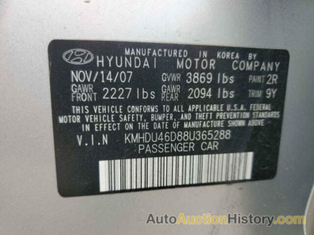 HYUNDAI ELANTRA GLS, KMHDU46D88U365288