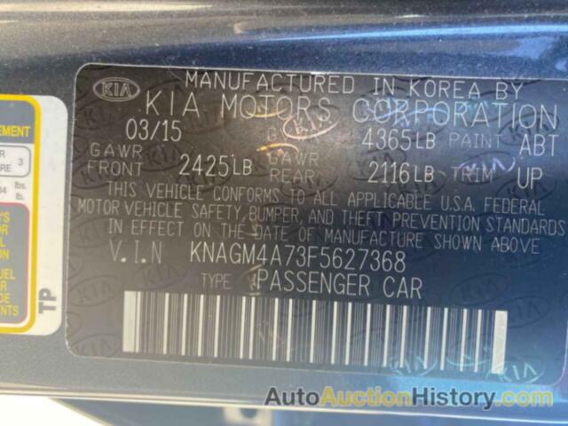 KIA OPTIMA LX, KNAGM4A73F5627368