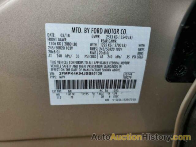 FORD EDGE TITANIUM, 2FMPK4K94JBB95138