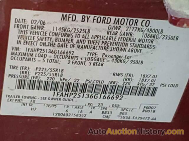 FORD 500 LIMITED, 1FAHP25136G166692