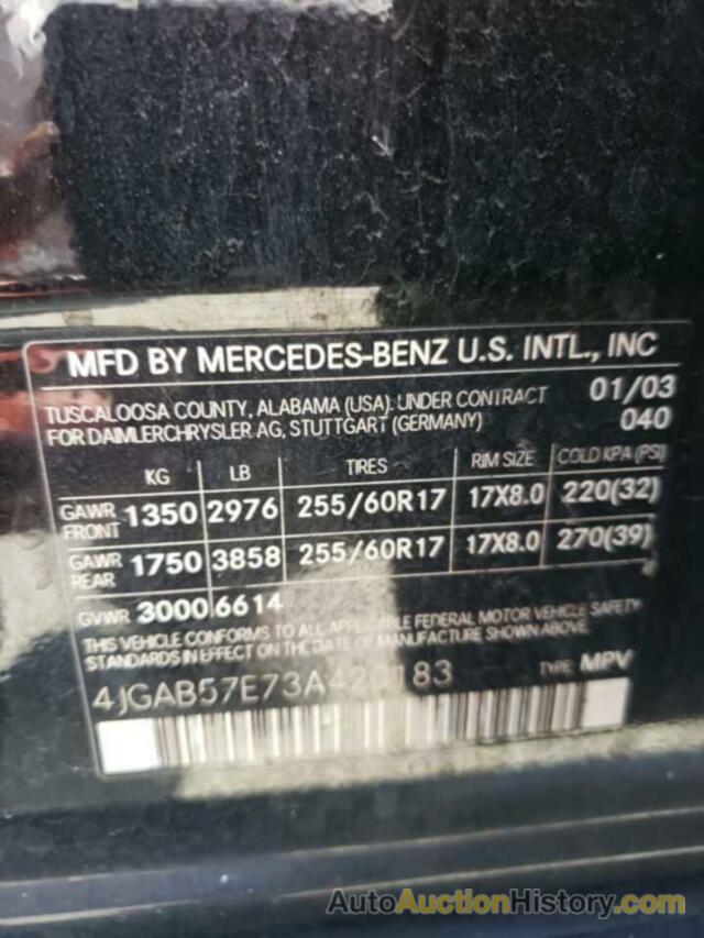 MERCEDES-BENZ M-CLASS 350, 4JGAB57E73A420183