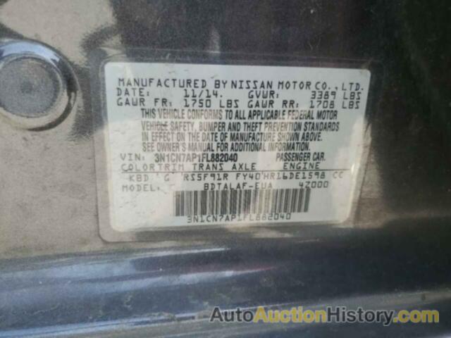 NISSAN VERSA S, 3N1CN7AP1FL882040