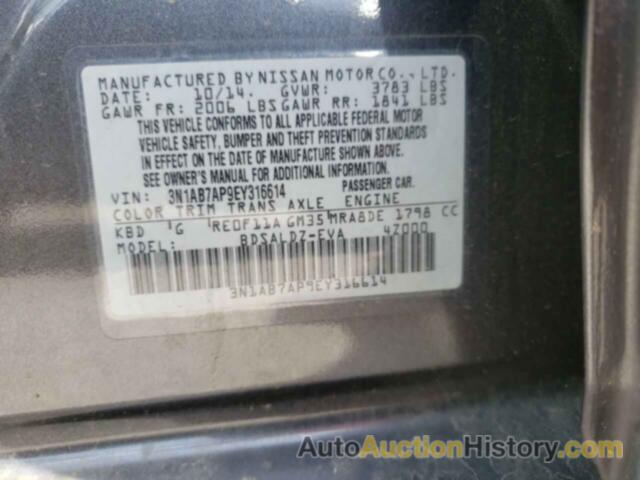 NISSAN SENTRA S, 3N1AB7AP9EY316614