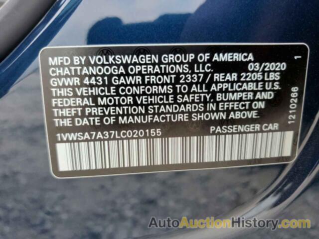 VOLKSWAGEN PASSAT SE, 1VWSA7A37LC020155