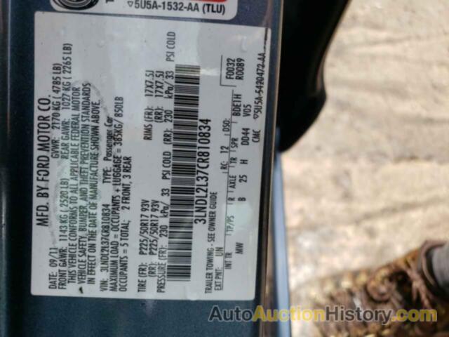 LINCOLN MKZ HYBRID, 3LNDL2L37CR810834