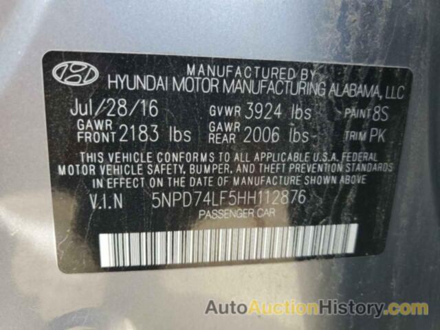 HYUNDAI ELANTRA SE, 5NPD74LF5HH112876