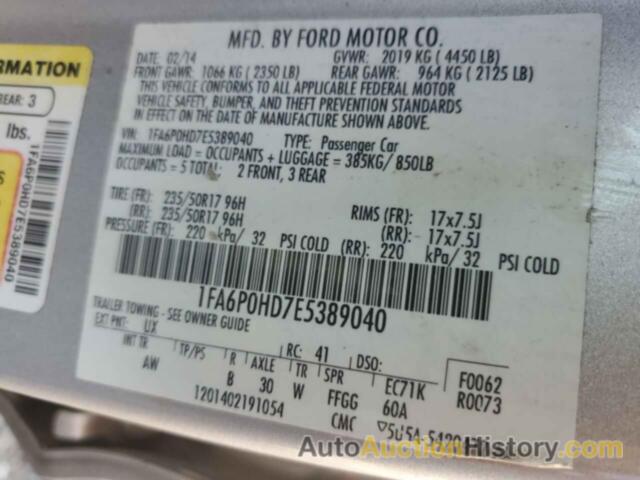 FORD FUSION SE, 1FA6P0HD7E5389040