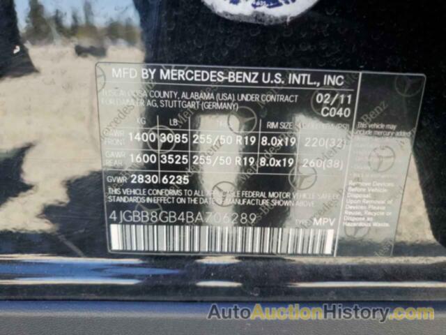 MERCEDES-BENZ M-CLASS 350 4MATIC, 4JGBB8GB4BA706289