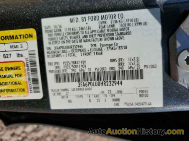 FORD FUSION SE HYBRID, 3FA6P0LU0HR232944