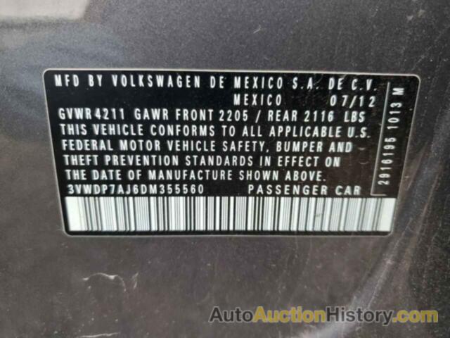 VOLKSWAGEN JETTA SE, 3VWDP7AJ6DM355560