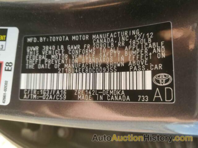 TOYOTA COROLLA BASE, 2T1BU4EE8DC009355