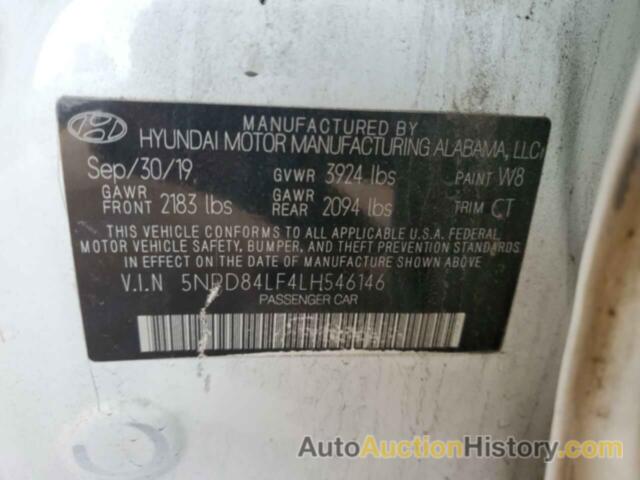 HYUNDAI ELANTRA SEL, 5NPD84LF4LH546146