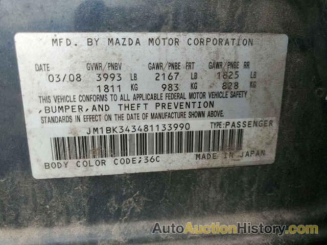 MAZDA MAZDA3 HATCHBACK, JM1BK343481133990