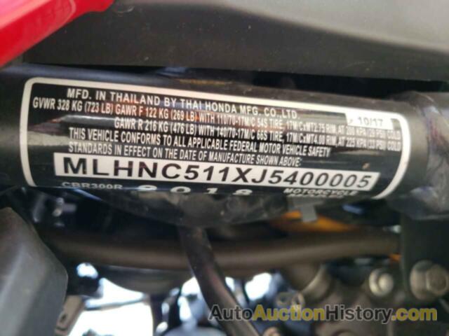 HONDA CBR CYCLE R, MLHNC511XJ5400005