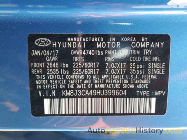 HYUNDAI TUCSON LIMITED, KM8J3CA49HU399604