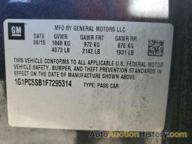 CHEVROLET CRUZE LT, 1G1PC5SB1F7295314