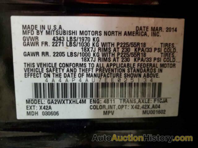 MITSUBISHI OUTLANDER SE, 4A4AP4AU7EE025134