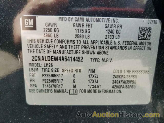 CHEVROLET EQUINOX LT, 2CNALDEW4A6414452