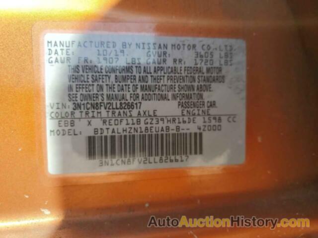 NISSAN VERSA SR, 3N1CN8FV2LL826617