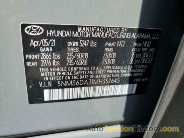 HYUNDAI SANTA FE SEL, 5NMS6DAJ1MH352645