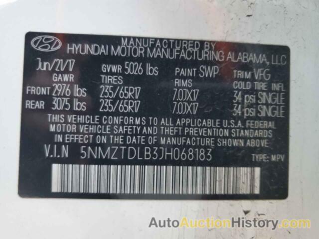 HYUNDAI SANTA FE, 5NMZTDLB3JH068183