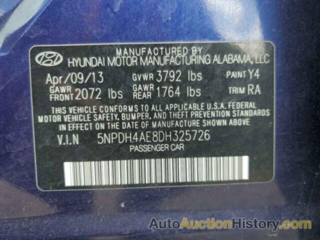 HYUNDAI ELANTRA GLS, 5NPDH4AE8DH325726