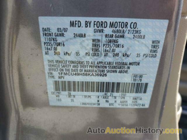 FORD ESCAPE HEV, 1FMCU49H58KA36926